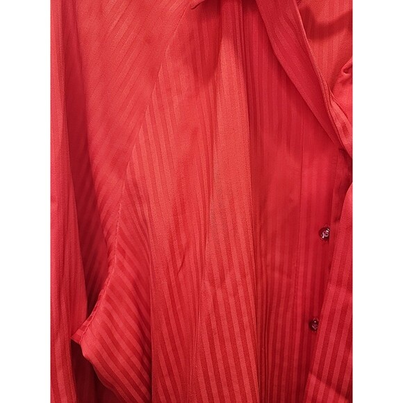 Vintage 70's Handmade Red Ribbed‎ Women's Button Front Plus Blouse Top Shirt 2x - Picture 7 of 11